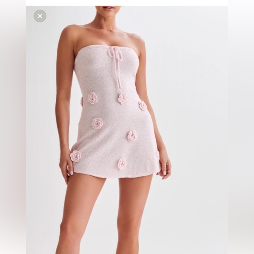 Meshki Connelly Strapless Knit Mini Dress - fairy floss Pink- xs stretchy - Picture 2 of 3